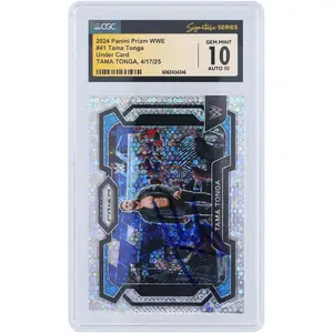 Tama Tonga WWE Autographed 2024 Panini Prizm Under Card #41 CGC Fanatics Witnessed Authenticated 10/10 Card - Fanatics Authentic Certified