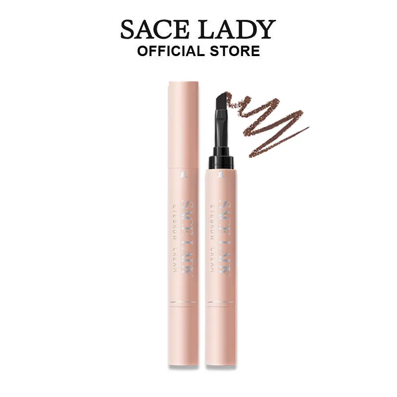 SACE LADY Eyebrow Cream,Long Lasting & Waterproof Tinted Gel Corrector with Brush 2 in 1 Eye Makeup, Pigmented Intense Brow Color Powder Cream