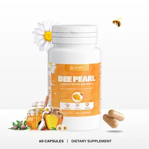 [Vitanity] Bee Pearl Energy & Stress Support Capsules – Natural Immunity, Daily Energy & Cellular Nourishment, Bee Bread Extract with Vitamin C, Vegan, Gluten-Free, 30 Capsules