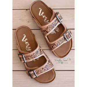 Berry 5 Very G Women’s Sandal – Western Floral Buckle Slide