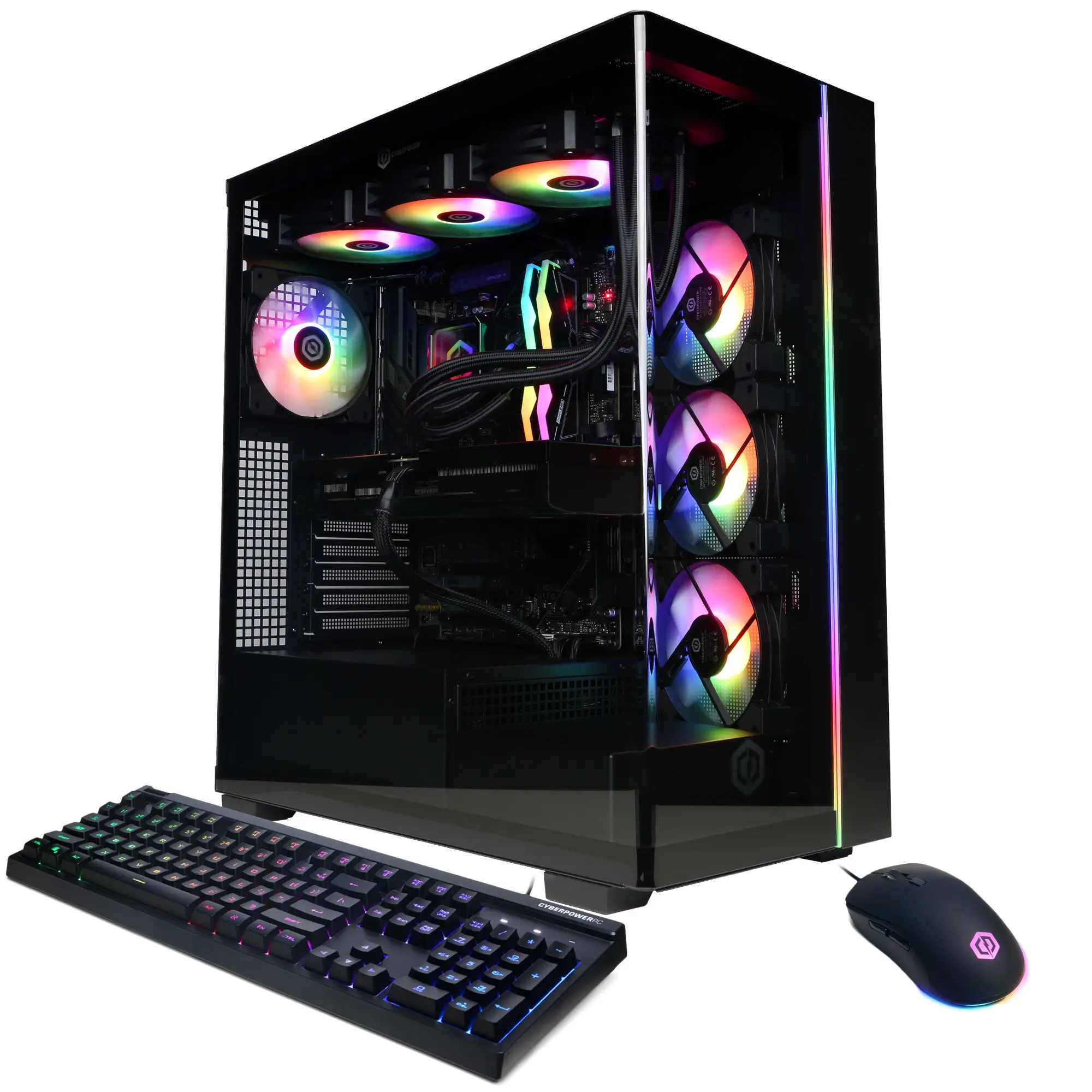 CyberPowerPC SLC11020CPGV4 Gaming Desktop PC, AMD Ryzen 7 9800X3D, 32GB DDR5, GeForce RTX 5070 Ti 16GB, 2TB PCIe 4.0 NVMe SSD, WiFi/BT, RGB Gaming Keyboard/Mouse & Windows 11 Home