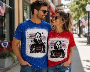Horror Character Mugshot Graphic Tee Viral Patriotic Horror Shirt | Fourth of July Unisex Tee | USA Fireworks Shirt