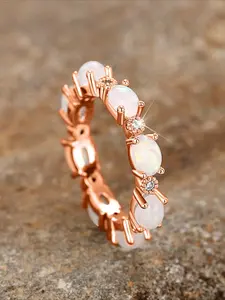 Women's Imitation Opal Ring, Dainty Stacking Rings, Valentine's Day Christmas Gift, Bridal Wedding Engagement Jewelry, Daily Wear Decorative Accessories