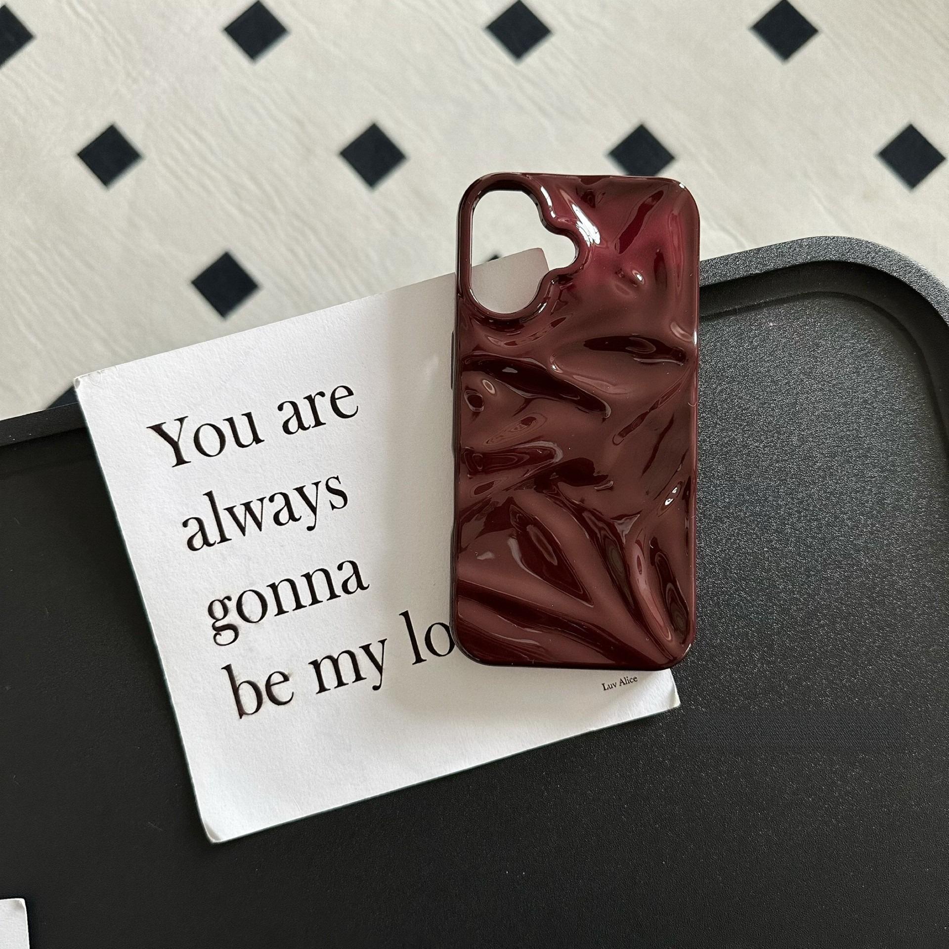 (Case & Nova.) 3D Wavy Ripple Glossy Phone Case, Compatible with iPhone 17 Pro Max, 16, 15, 14, 13, Luxury Shockproof Protective Cover junk