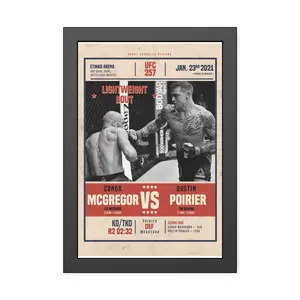 [Sale off up to 65%] [No frame, Free Ship] UFC Fight Framed Paper Poster, Conor McGregor vs Dustin Poirier Event Memorabilia, MMA Wall Art Print, Fight Night Decor, UFC 257 Knockout (No Frame)