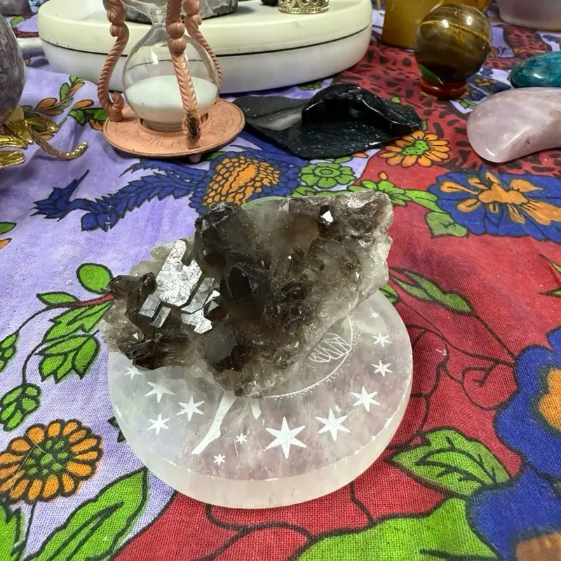 Smoky Quartz Cluster ️ Stone of Protection, Grounding & Energy Clearing – Release Negativity & Root into Strength