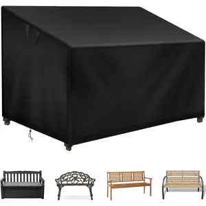 Outdoor Bench Cover Waterproof, 52.7" L x 26" W x 35" H 2 Seater Patio Garden Bench Loveseat Sofa Cover, Heavy Duty Oxford Fabric, Fade/Snow/Wind/Dust Resistant