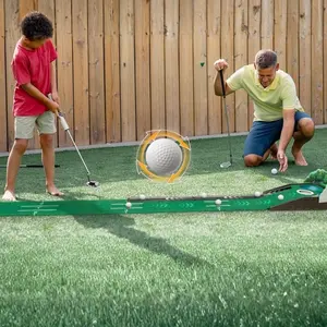 Putting Green Indoor - Golf Putting Mat boasts Genuine Green Speed and a Wrinkle-Free Surface. 8ft Practice Putting Mat with lenticular 3D Backplate, Alignment Guides and Ball Return, Christmas gifts