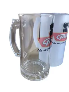Tarro Frosted and Transparent Duo Gallo 16oz glass cup