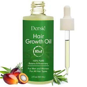 Dersie Hair Growth Oil with Batana & Rosemary – 10-in-1 Organic Vegan Treatment for Hair Loss, Damage & Thinning – All Hair Types – 2 fl oz