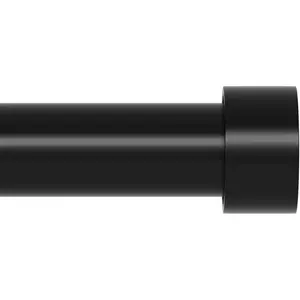 Extra Long Curtain Rod for Windows 30 to 240 inch, Heavy Duty Curtain Rods with Modern End Caps, 1 inch Black Drapery Rods Set for Outdoor Patio, Adjustable Curtain Rod for Room, Black