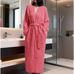 Women's Double-Sided Fleece Robe | Thickened Long Plush Loungewear | Warm Flannel Pajamas for Fall & Winter | Soft, Cozy, and Wearable Indoors & Outdoors