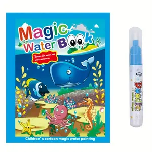 Magic Water Painting Toy Book with Pen - Reusable Doodle  Educational Craft Toy for Youngsters, Assorted Colors (Purple/Red/Green/Blue) - Perfect Christmas Gift, Perfect for Winter, New Year
