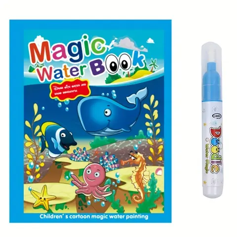 Magic Water Painting Toy Book with Pen - Reusable Doodle  Educational Craft Toy for Youngsters, Assorted Colors (Purple/Red/Green/Blue) - Perfect Christmas Gift, Perfect for Winter, New Year