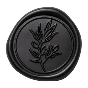 Black Wax Seal Stickers - Wedding Invitation Seal Stickers, 50 count Self- Adhesive Wax Seals,  for Invitation Cards, Envelopes Christmas Cards,  Wrapping, Party Menu Decor