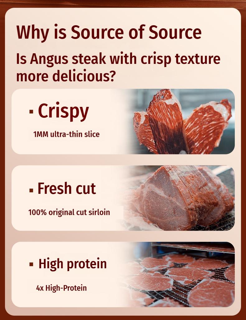 High Protein Beef Jerky Snacks Crispy Steak Chips Variety Pack 4 Flavors Original Cumin Spicy Rich Milky Flavor Crunchy Delicious