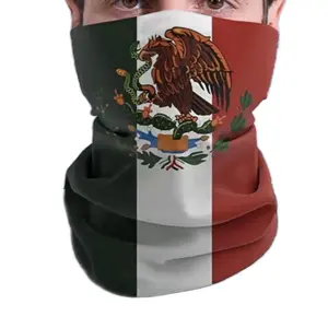 Mexico flag face tube mask Fabric Plain Floral Striped