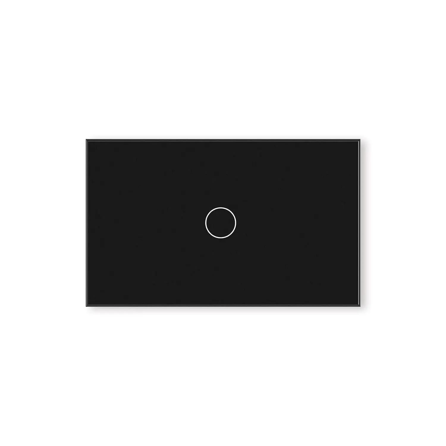 1-Button Black Tempered Glass Smart Switch (Neutral Wire Required), 2.4GHz Wi-Fi, APP & Voice Control, Works with Tuya/Smart Life/Alexa, 4.65x2.83x1.34in, Control Every Room from Phone, Ideal for New Homes