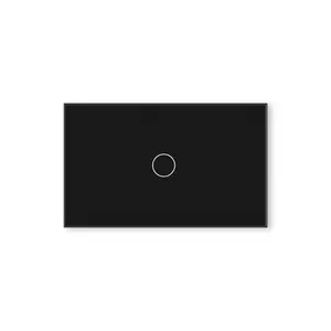 Smart Switch,4.65 X 2.83 X 1.34 Inches,2.4GHz Wi-Fi Light Switch,Neutral Wire Required,APP Control and Voice Control,Work with Tuya/Smart Life/Alexa,Tempered Glass Panel,Black 1 Button