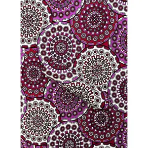 Veritable Block Print Super Holandex Wax - Pink, Purple, White, Black