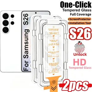 2pcs Ultra HD Screen Protector For Samsung Galaxy S26/S25/S24/Ultra/Plus/FE/S25 Edge/S23/S22/S23+/S22+/S21 FE/S20 FE,One-Click Dust-Free Film Applicator,Supports Unlocking,Features Smooth Edges,Anti-Fingerprint& Scratch Resistant,Easy to Install