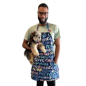 620 - Universal Dog Print Waterproof Hair Resistant and Bleach Resistant Bathing and Grooming Apron