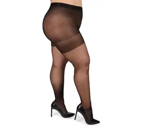 MeMoi Plus Curvy Control Top Panty Back Seam Pantyhose