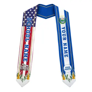 Custom Salvadoran Graduation Stole 2026, Personalized El Salvador Flag Graduation Sash, Salvadoran American Stole