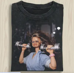Funny Gym Doll Shirt, Vintage Workout Meme Tee, Retro Fitness Graphic T-Shirt, Sassy Gym Humor Gift for Women Unisex Comfort Colors Style, Full Color, Top Womenswear