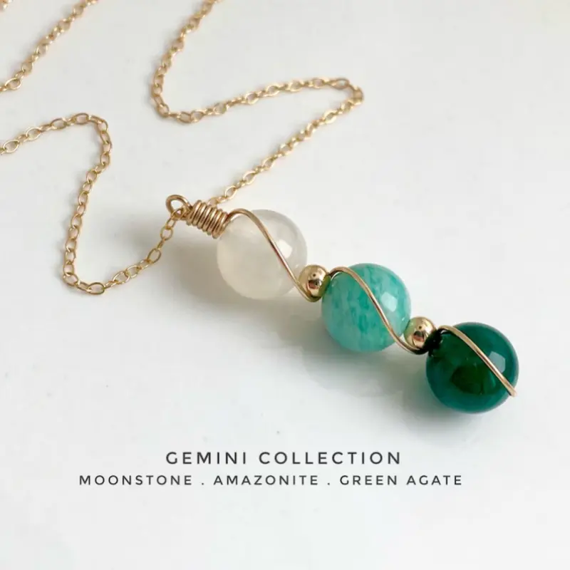 Women's Handmade Zodiac Gemstone Necklace, Non-Natural Healing Reiki Pendant, Unique Birthstone Crystal Jewelry Gift, Healing Crystal Pendant