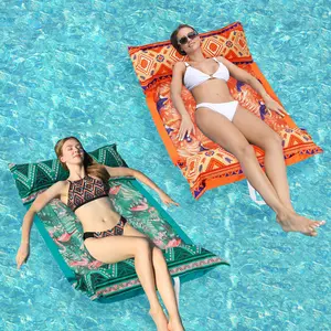 2PC Inflatable Swimming Pool Floating Mat Adult Water Hammock Recliner Swimming Pool Floating Equipment Swimming Pool Drifting Saddle Recliner Suitable For Swimming Pool, Beach