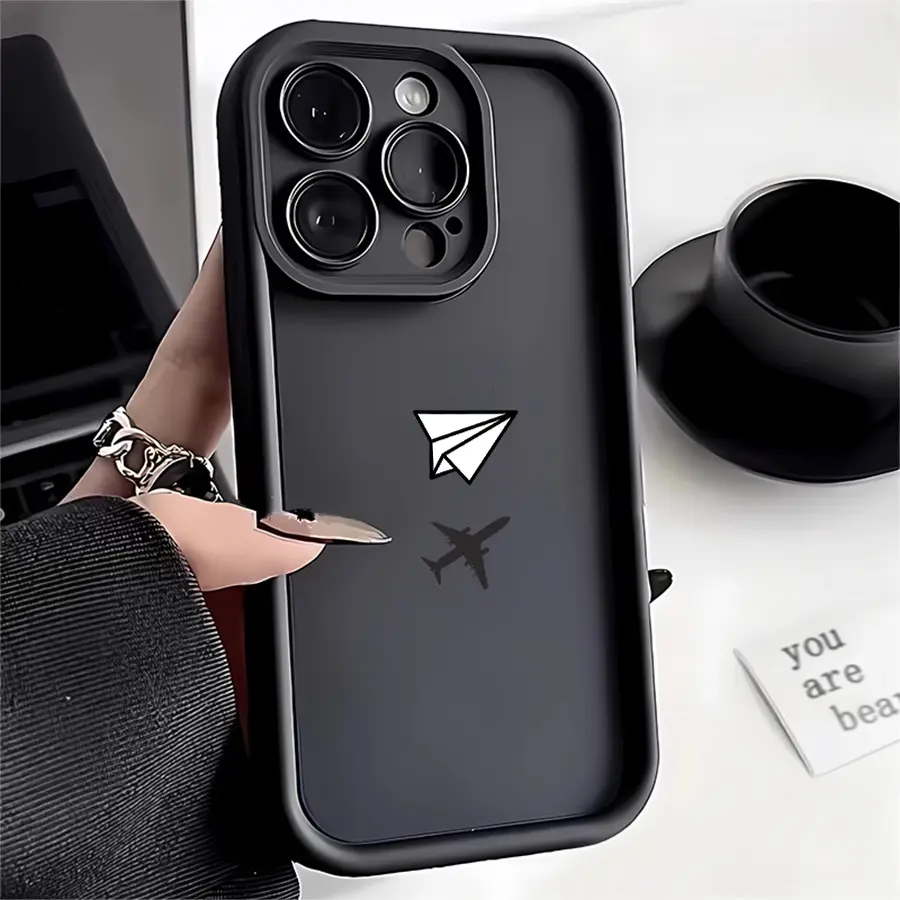 Phone Case - 1pc Phone Case Featuring an Airplane And a Paper Plane, Compatible with for Apple iPhone 17 E Air Pro ProMax iPhone16 15 14 Plus 13 12 Mini 11 X XS XR. This Shockproof
