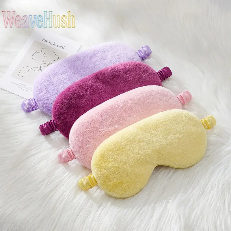 Sleep Eye Mask 4-Piece Set for Women, Cute Cartoon Animal Plush Cloth Blindfold, Breathable Full Light Blocker for Night Sleep & Travel, Style 1 (4 Pieces), Full Blocker, Non-Woven