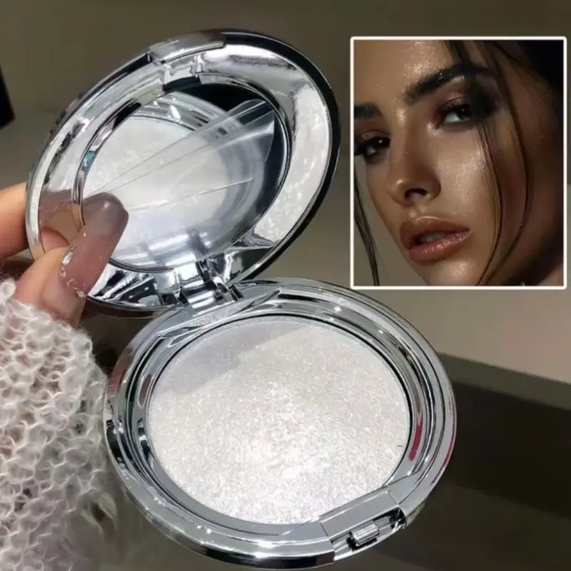 Shimmering Highlighter Body Powder, Long-Lasting Highlighter Palette, High-Gloss Sparkling Powder, Illuminating Iridescent Glitter, Ideal for Daily, Office, Date Makeup, Body Luminizer, Glowy Makeup