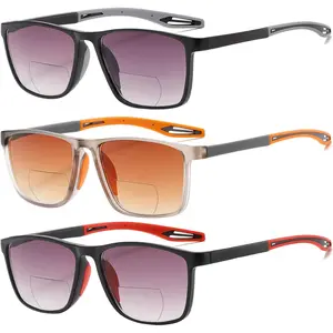 Bifocal Sunglasses For Men Sporty TR90 Reading Sunglasses 3 Pack UV400 Sun Readers Glasses Outdoor Reader Lightweight
