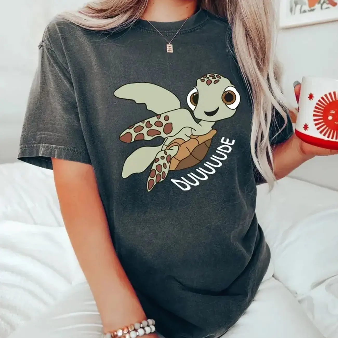 Squirt Tahirt, Finding Nemo Shirt, Finding Dory Shirt, Squirts Snorkeling Cotton Top Womenswear Women Casual Crewneck JC3