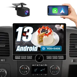 Car Stereo for Chevy Silverado 2007-2013 10.6 inch touch screen has Android Auto Wireless Carplay, Bluetooth WIFI supports GPS Navigation