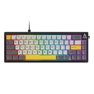 AJAZZ AK650 wired USB mechanical keyboard PBT mechanical keyboard GASKET structure full key hot-swappable DIY keyboard RGB Backlit Keyboard