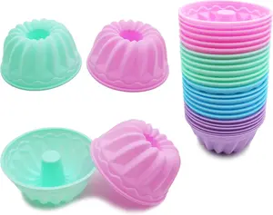 24Pack Silicone Baking Cups, Pumpkin Silicone Baking Cake Molds, Nonstick Cupcake Liners, Fancy Dessert Tray - Jelly and Muffin Cups