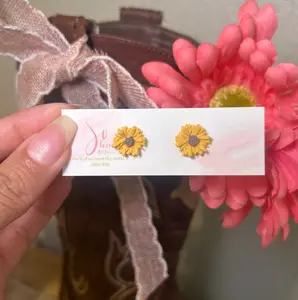 Yellow Daisy Polymer Clay Studs