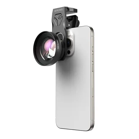 【New Upgraded 】APEXEL Classic 100mm HD Professional Macro Photography Lens for Smartphone,Compatible with Filters & FillLights,  Macro Lenses for iPhone, Samsung, Galaxy, Oneplus, Android Phone(Fits for Almost All Phone), Cell Phone Lens Attachment