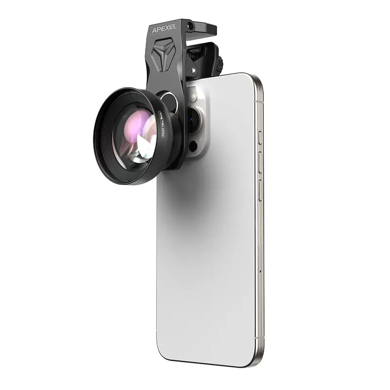 【New Upgraded 】APEXEL Classic 100mm HD Professional Macro Photography Lens for Smartphone,Compatible with Filters & FillLights, Macro Lenses for iPhone, Samsung, Galaxy, Oneplus, Android Phone(Fits for Almost All Phone), Cell Phone Lens Attachment
