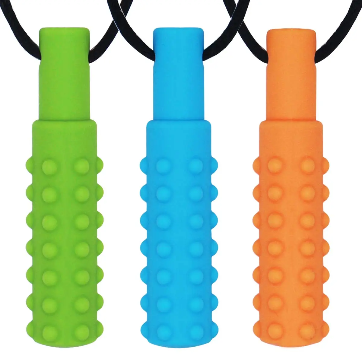 L-NKL021 Xtra Tough (XT) Sensory Chew Necklace (3 Pack) - Spider Design Casual Oral Motor Aid Teether for Children Over 3 with Autism/ADHD, Moderate-Aggressive Chewers, Focus Support, 100% Satisfaction Guaranteed, Adjustable String, Food Grade Silicone