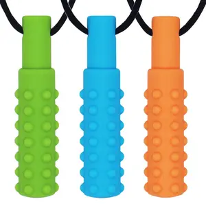 L-NKL021 Xtra Tough (XT) Sensory Chew Necklace (3 Pack) - Sensory Oral Motor Aids Teether props for Autism, ADHD, Baby Nursing or Special Needs- Designed for Moderate & Aggressive Chewer