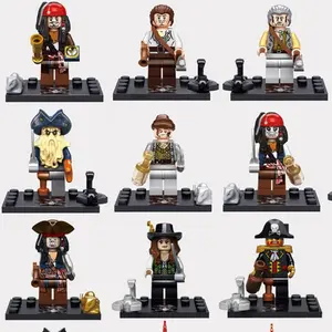 Navy Pirates Blocks Captain Jack Sparrow Caribbean Figure Blocks Building Toys Construction Bricks Classic Movie Figures Toys