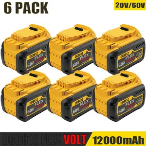 12.0Ah DCB612 Replacement For DeWalt 20V/60VMAX Battery Compatible With DeWalt Flex-Volt DCB609 DCB612 DCB606-2 DCB609-2 Compatible With DeWalt 20V/6oV/ Cordless Power Tools