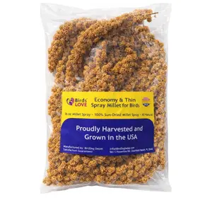Birds LOVE Millet Tips & Tails for Birds - Parakeets, Cockatiels, Lovebirds, Finches, Budgies, Canaries, Cockatoos - Natural & Healthy Millet for Birds - Parakeet Food & Treats for All Parrots, 1lb
