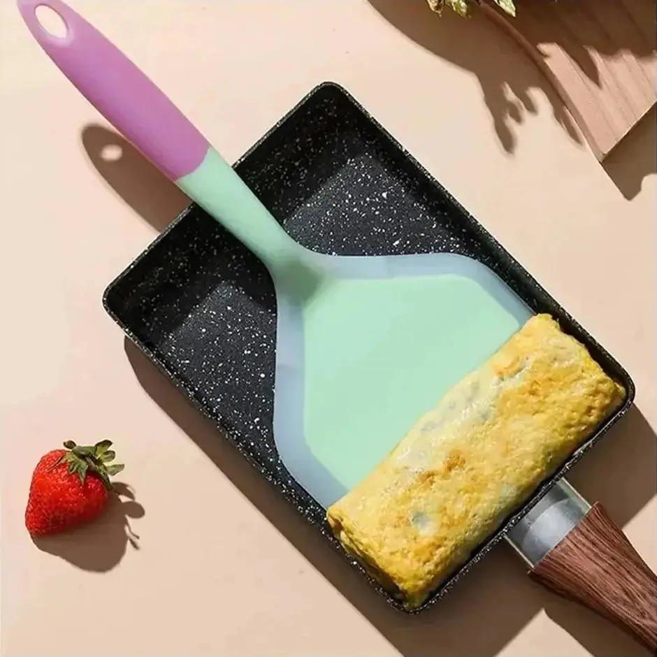 Wide Silicone Spatula Turner Nonstick Pancake Egg Flipper Heat-Resistant Cooking Tool