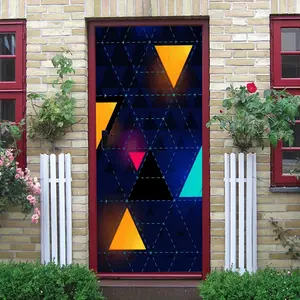 2 Creative Geometric Triangle Wall Stickers Modern Simple Colorful Geometric Pattern Self Adhesive Wallpaper Living Room Bedroom Decorative Stickers Removable Eco Friendly PVC Material Home Wall Decoratio