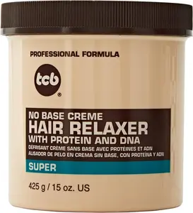 TCB Professional Formula No Base Cream Hair Relaxer with Protein and DNA – Regular/Super – Available in 7.5 oz & 15 oz